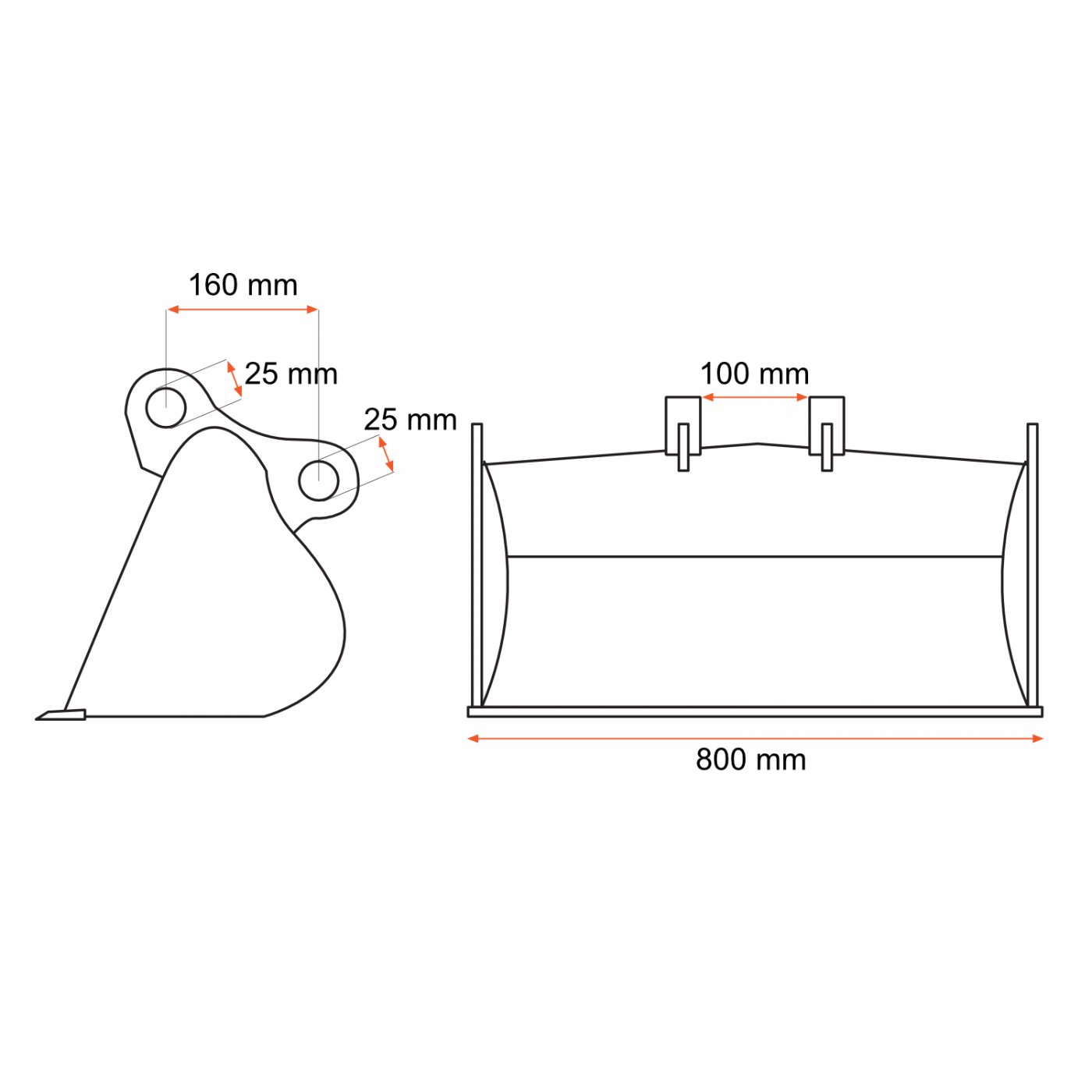 Łyżka skarpówka Lonking hydrauliczna 80 cm