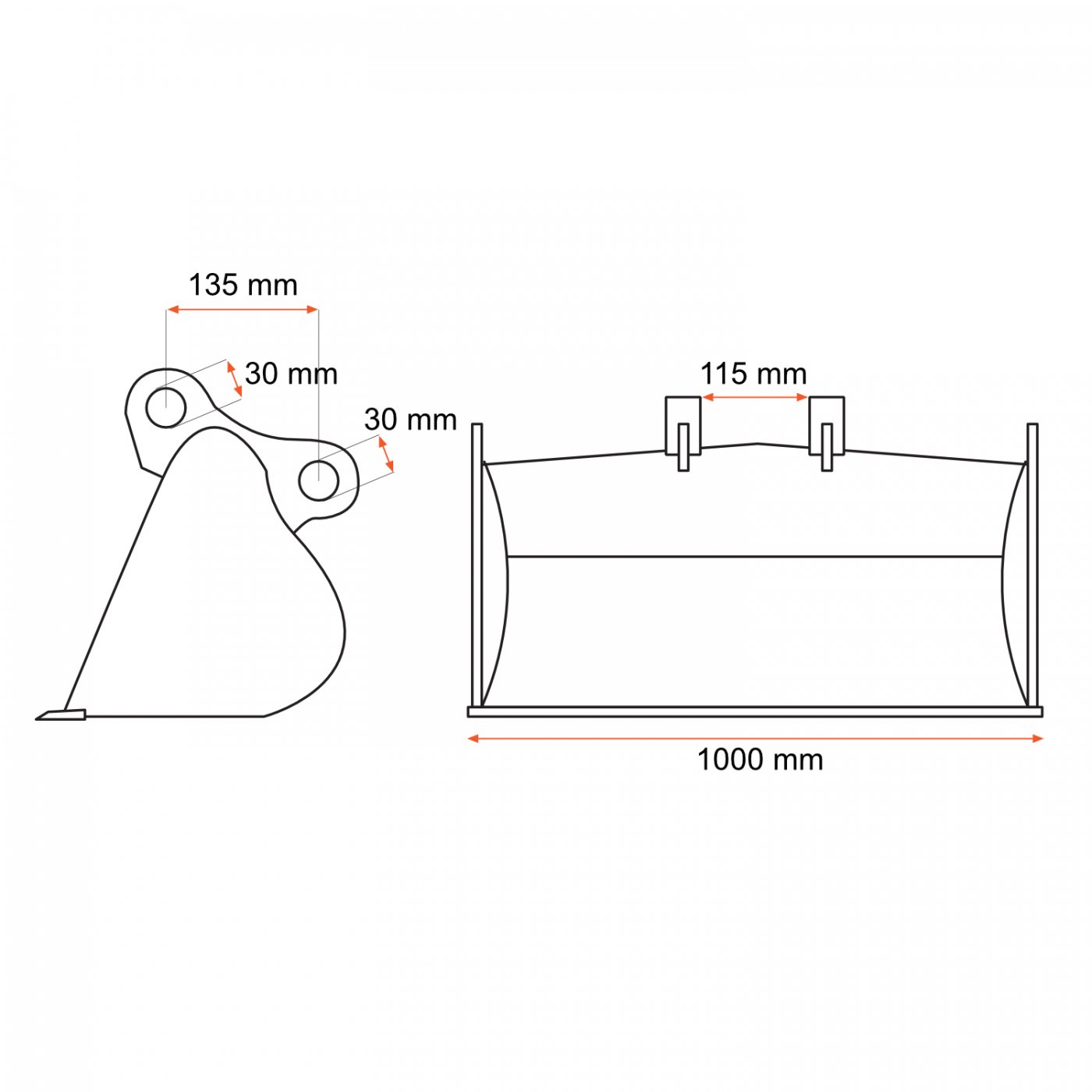 Łyżka skarpówka Lonking hydrauliczna 100 cm