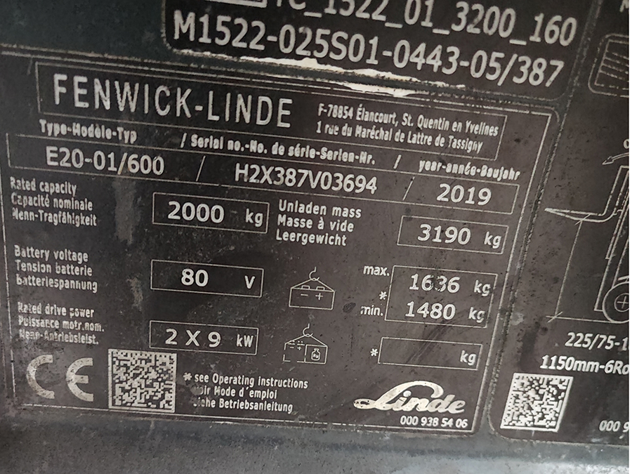 Wózek widłowy elektryczny Linde E20-01/600