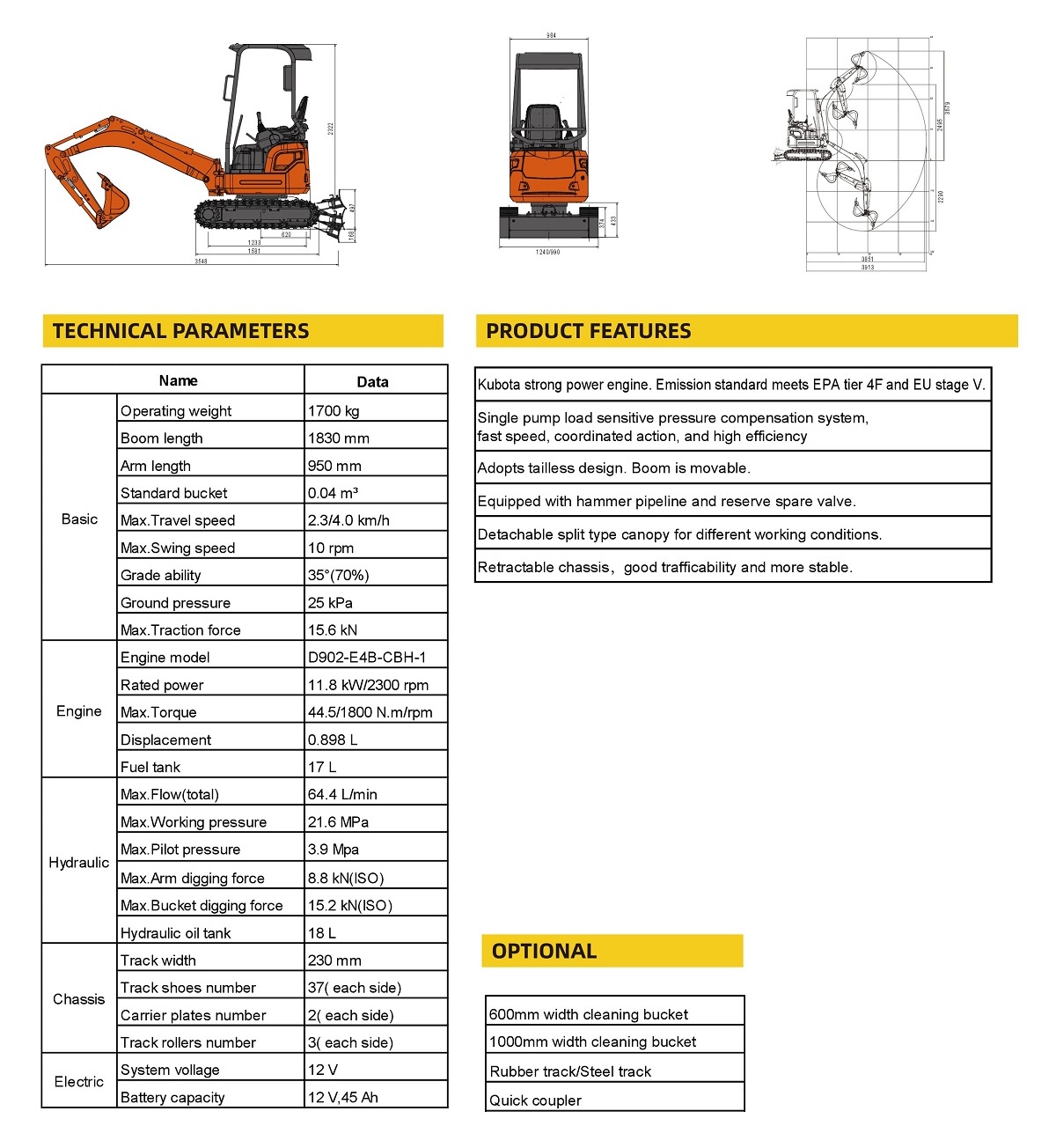 minikoparka gąsienicowa Lonking CDM 6016