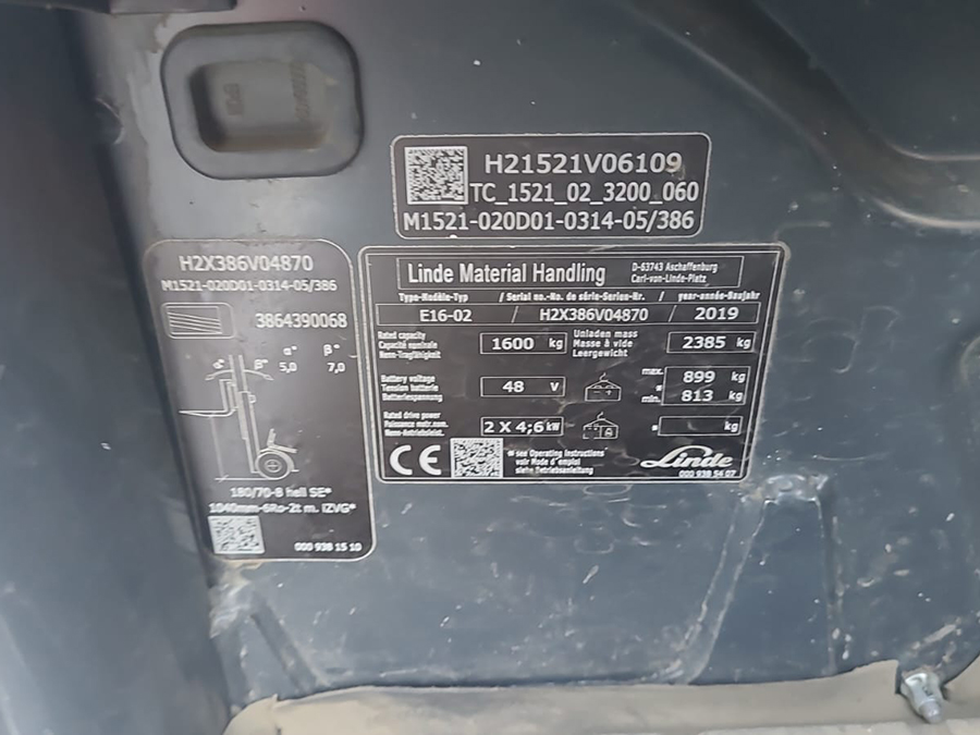 Wózek widłowy elektryczny Linde E16-02
