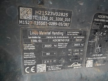 Wózek widłowy elektryczny Linde E30L-01