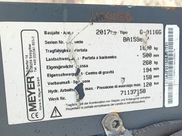 Pozycjoner z przesuwem bocznym wideł Meyer 6-0116G