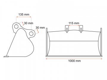 Łyżka skarpówka Lonking hydrauliczna 100 cm
