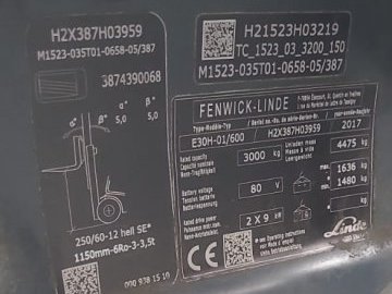 Wózek widłowy elektryczny Linde E30H-01/600